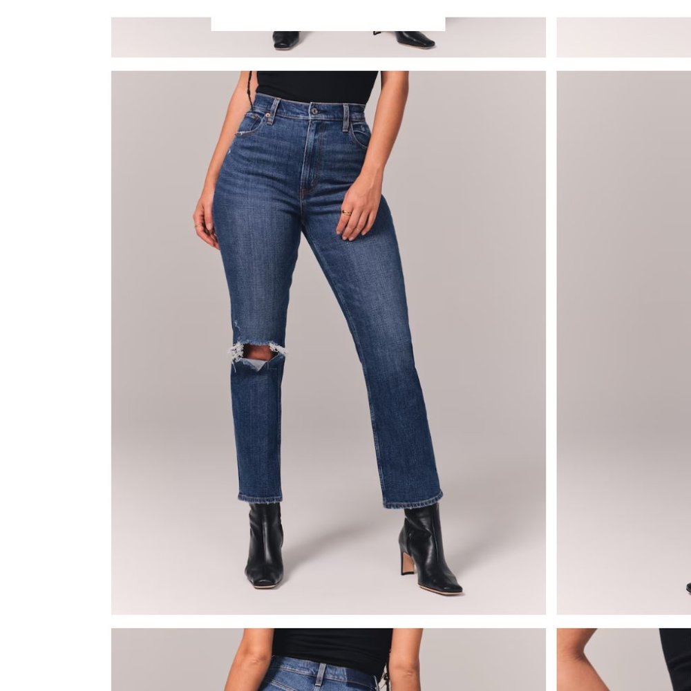 Abercrombie Curve Love Ultra High Rise Ankle Straight Jean 4R
